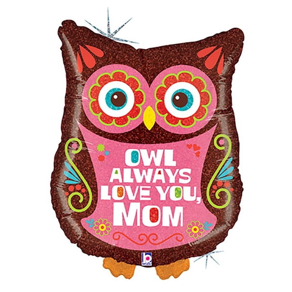 26 inch Owl Always Love Mom Foil Mylar Balloon - Party Supplies Decorations