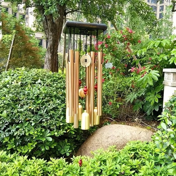 26 inch outdoor wind chime brings soothing and harmonious sound effects to gardens, courtyards, and home decor, without the need for electricity. Outdoor wind power drive