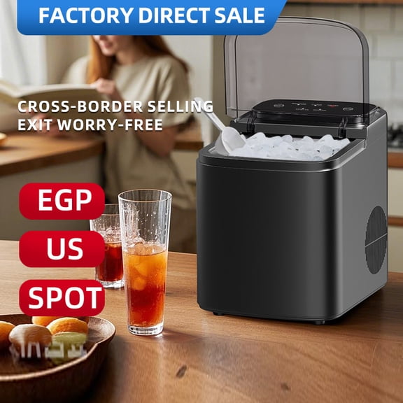 26 lb. Portable Countertop Ice Maker with Self-Cleaning, Bullet Ice, LED Display for Home & RV