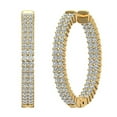 thumbnail image 1 of 26 mm Diameter Dual Row Inside Out Diamond Hoop Earrings Click Lock Setting 1.85 CTW 14k Gold, 1 of 4