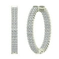 thumbnail image 1 of 26 mm Diameter Dual Row Inside Out Diamond Hoop Earrings Click Lock Setting 1.85 CTW 18k White Gold, 1 of 4