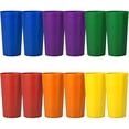 thumbnail image 1 of 26-ounce Plastic Drinking Glasses Stackable Tumblers Water Cups Mixed Drinkware, set of 12 Mixed Color, 1 of 5