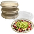 26 Oz Disposable Compostable Fiber Oval Burrito Bowls With Dome Lids 