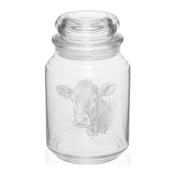 26 oz Glass Candy Jar Apothecary Storage Jar Gift Cow Head