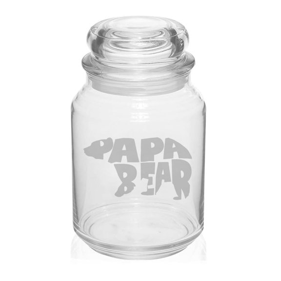 26 oz Glass Candy Jar Apothecary Storage Jar Gift Dad Father Papa Bear