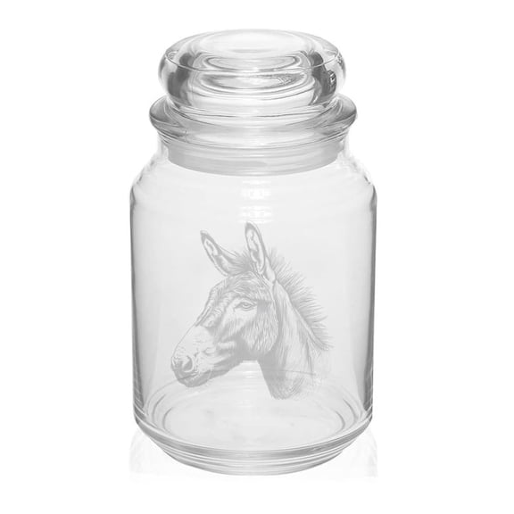 26 oz Glass Candy Jar Apothecary Storage Jar Gift Donkey Head