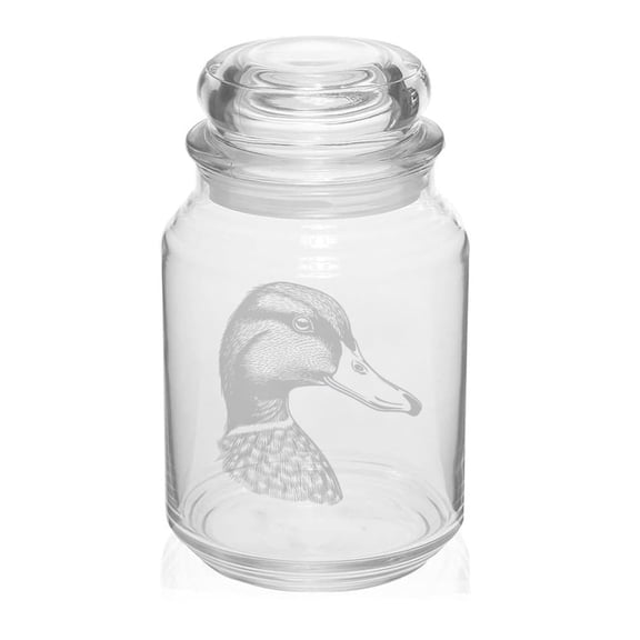 26 oz Glass Candy Jar Apothecary Storage Jar Gift Duck Head