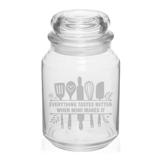 26 oz Glass Candy Jar Apothecary Storage Jar Gift Everything Tastes Better When Mimi Makes It