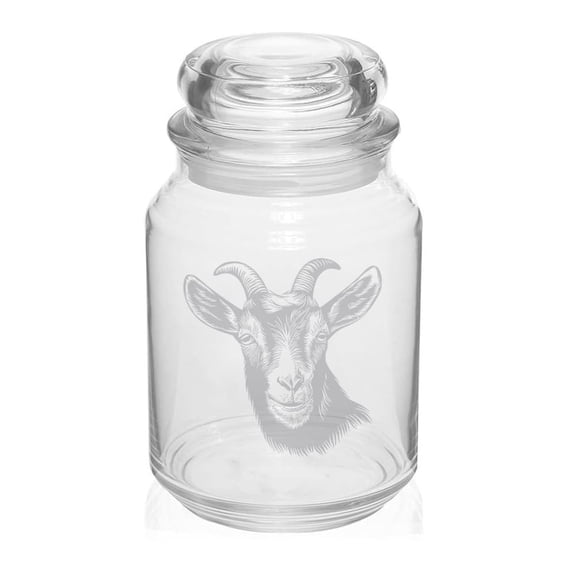 26 oz Glass Candy Jar Apothecary Storage Jar Gift Goat Head