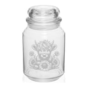 26 oz Glass Candy Jar Apothecary Storage Jar Gift Highland Cow With Sunflowers
