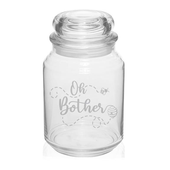 26 oz Glass Candy Jar Apothecary Storage Jar Gift Oh Bother Honey Bee