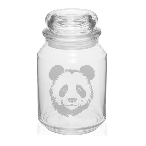 26 oz Glass Candy Jar Apothecary Storage Jar Gift Panda Face