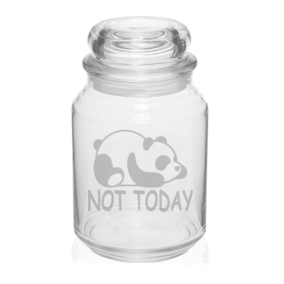 26 oz Glass Candy Jar Apothecary Storage Jar Gift Panda Not Today Funny