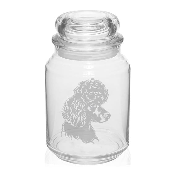 26 oz Glass Candy Jar Apothecary Storage Jar Gift Poodle Face