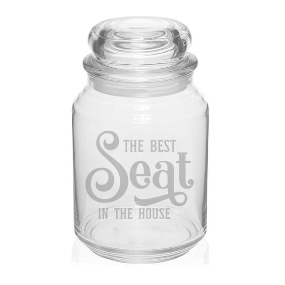 26 oz Glass Candy Jar Apothecary Storage Jar Gift The Best Seat Funny Bathroom