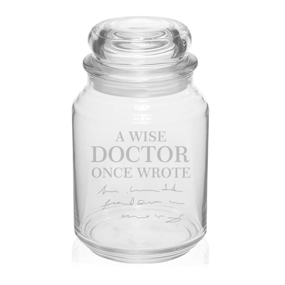 26 oz Glass Candy Jar Gift A Wise Doctor Once Wrote Funny Physician
