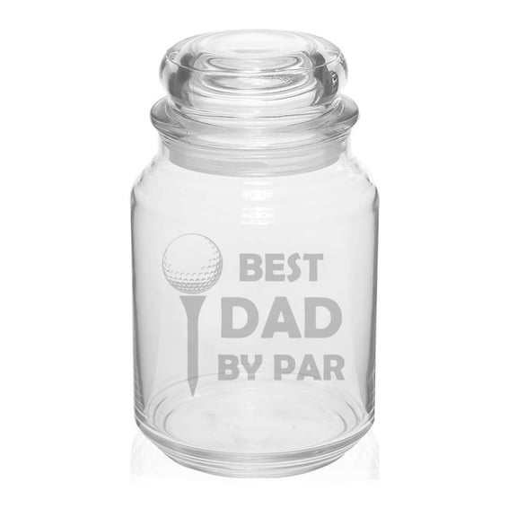 26 oz Glass Candy Jar Gift Best Dad By Par Father's Day Golf For Dad Father