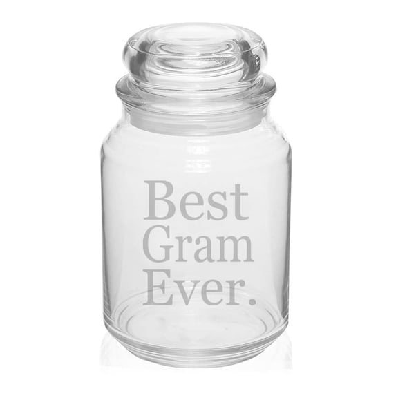 26 oz Glass Candy Jar Gift Best Gram Ever Grammy Grandma Grandmother