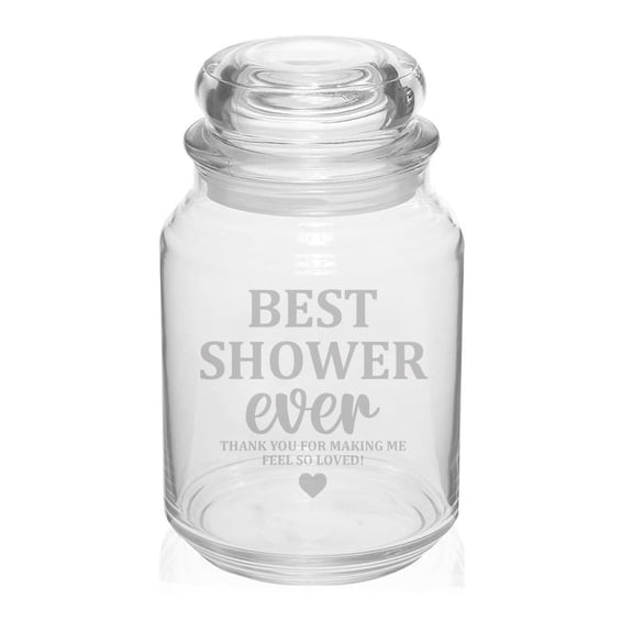 26 oz Glass Candy Jar Gift Best Shower Ever Hostess Thank You To Host Baby Shower