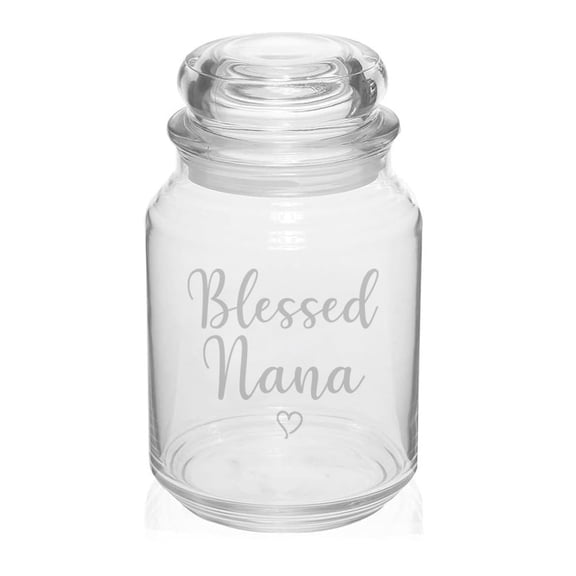 26 oz Glass Candy Jar Gift Blessed Nana