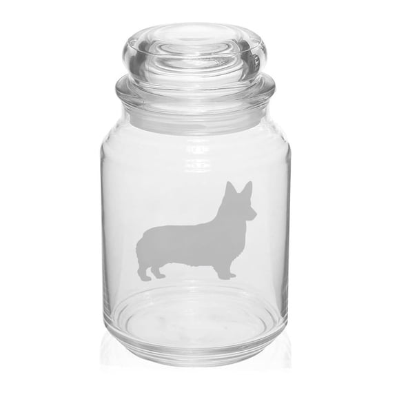 26 oz Glass Candy Jar Gift Corgi
