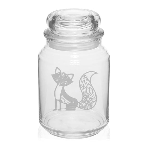 26 oz Glass Candy Jar Gift Fancy Fox