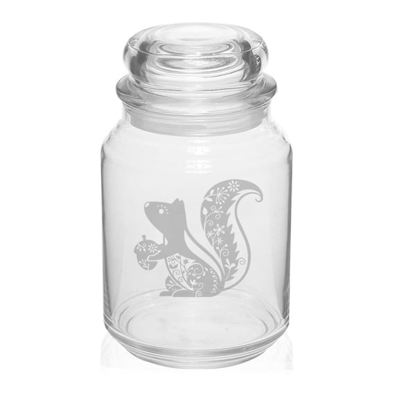 26 oz Glass Candy Jar Gift Fancy Squirrel