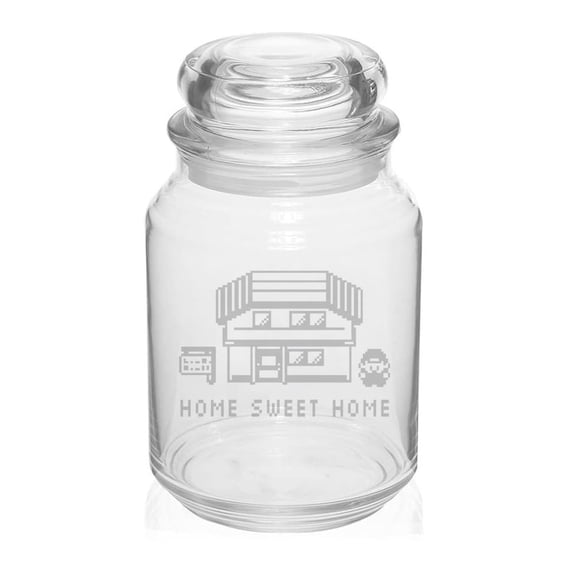 26 oz Glass Candy Jar Gift Home Sweet Home Video Game