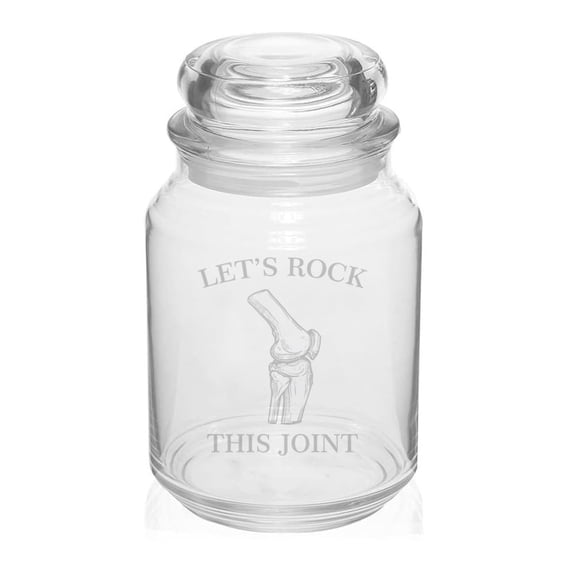26 oz Glass Candy Jar Gift Let's Rock This Joint Funny Physical Therapist Therapy Doctor DPT