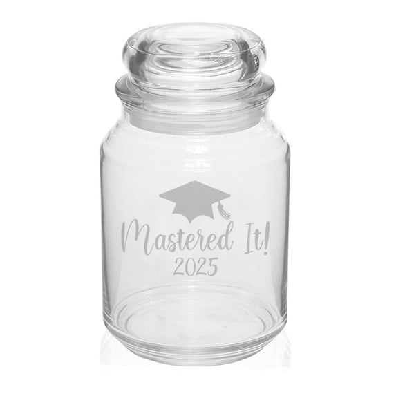26 oz Glass Candy Jar Gift Mastered It 2025 SCRIPT Graduation Masters ...