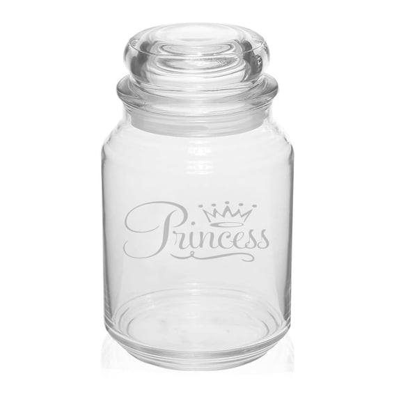 26 oz Glass Candy Jar Gift Princess Fancy