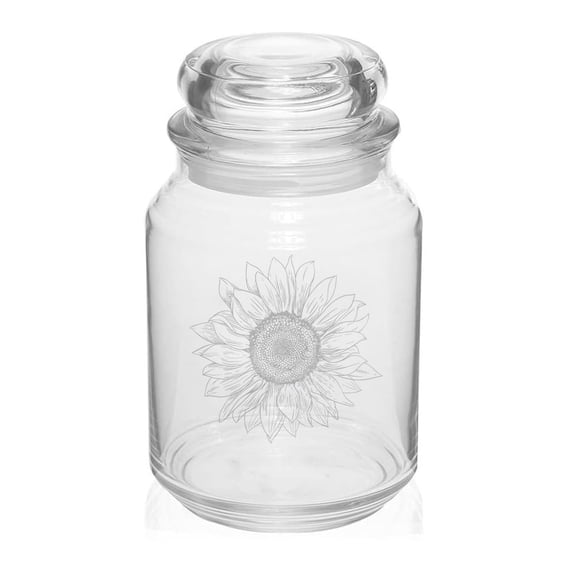 26 oz Glass Candy Jar Gift Sunflower
