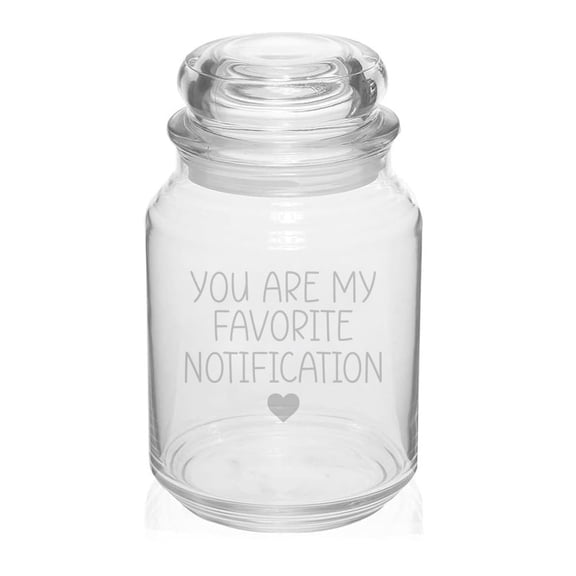26 oz Glass Candy Jar Gift You Are My Favorite Notification For Boyfriend Girlfriend Anniversary Wife Best Friend