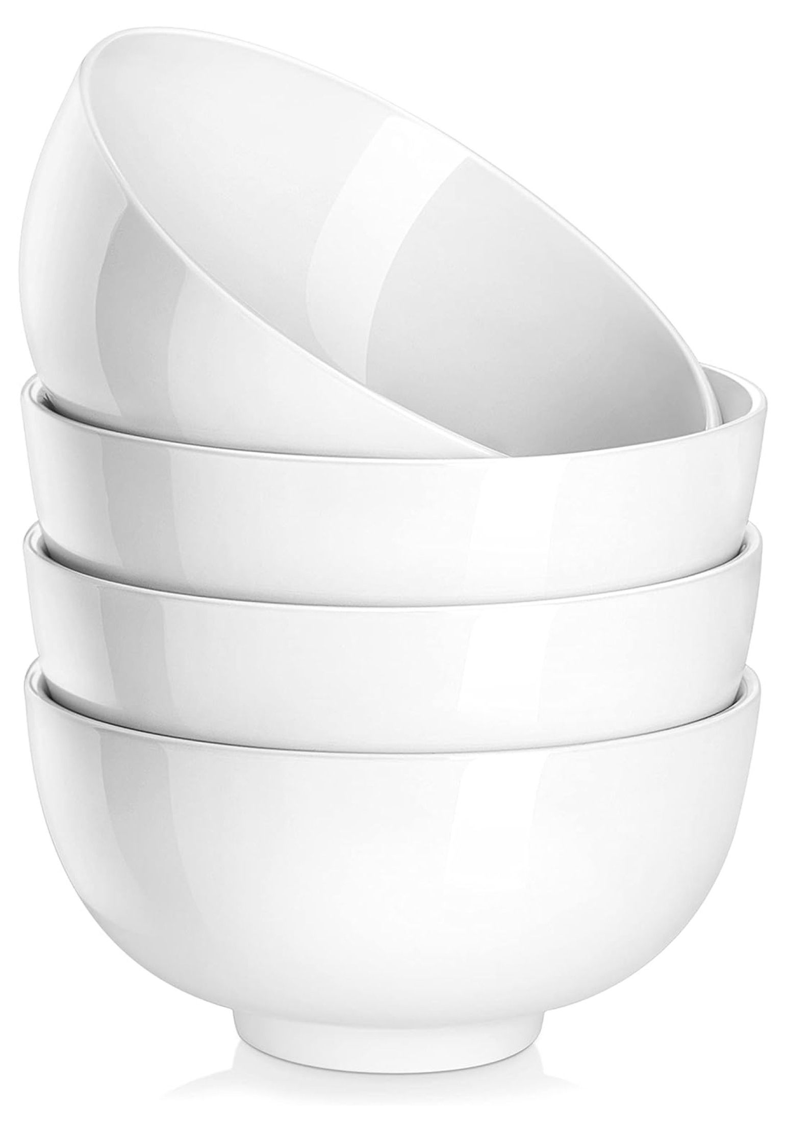 26 oz Porcelain Soup Bowls, 6" Cereal Bowls White Bowls Set of 4 for Soup, Cereal, Oatmeal