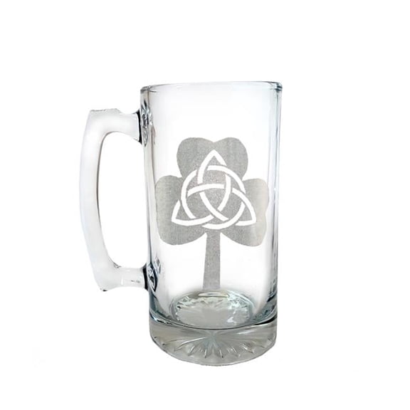 26 oz Trinity Clover Engraved Stein Glass