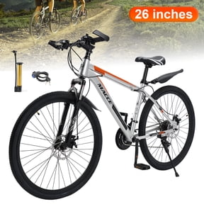 26" wheels 27 speed double disc brake mountain bike MTB for adults Silver