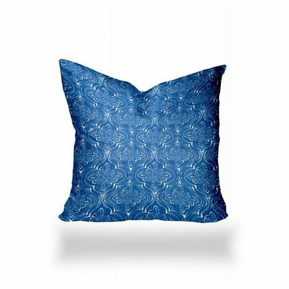26 x 0.5 x 26 in. Blue & White Zippered Ikat Throw Indoor & Outdoor Pillow Cover