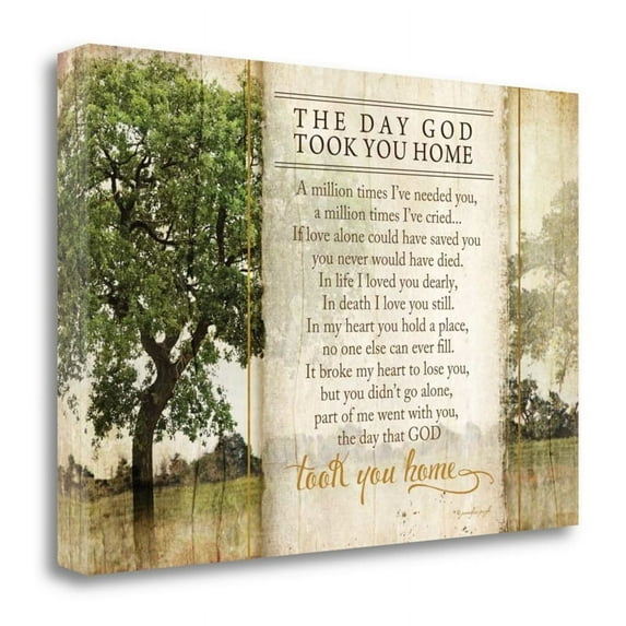 26" x 17" The Day God Took You Home by Jennifer Pugh Canvas Fabric Multi-Color