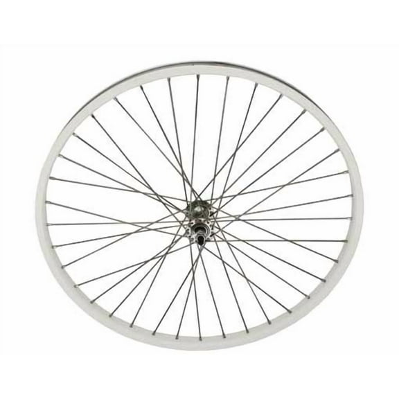 26" x 2.125" Alloy Front Wheel 12G White. Bicycle wheel, bike wheel, Lowrider bike wheel, lowrider bicycle wheel, chopper