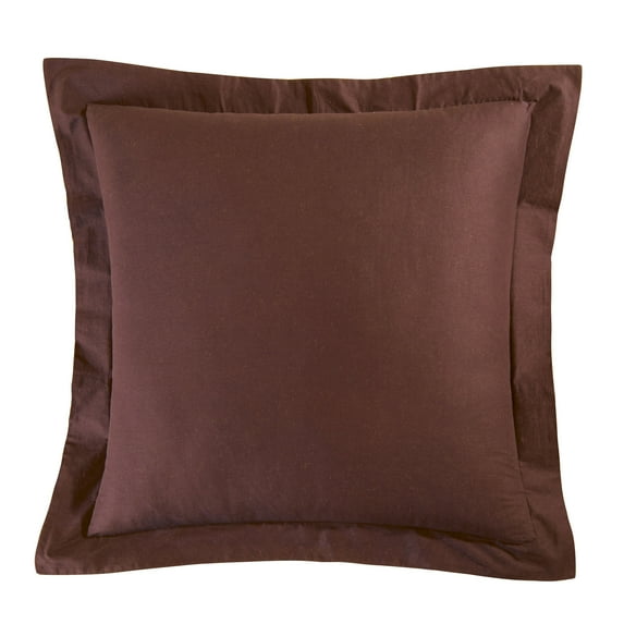 26" x 26" Brown Cotton Euro Sham - Machine Washable