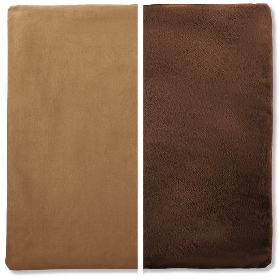 26" x 26" Cover Only Throw Pillowcase Reversible - Saddle Brown: 2 PCS / 4 Sided. Luxurious, Microsuede/Microplush Fabric - Softest / High Thread Count - Washable, Outstanding Beauty & Comfy