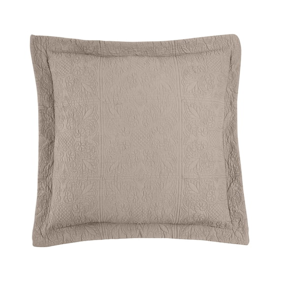 26" x 26" Flint Gray Matelasse Cotton Euro Sham - Machine Washable