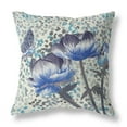 thumbnail image 1 of HomeRoots 26" x 26" Indigo Butterfly Blown Seam Floral Indoor Outdoor Throw Pillow, 1 of 5