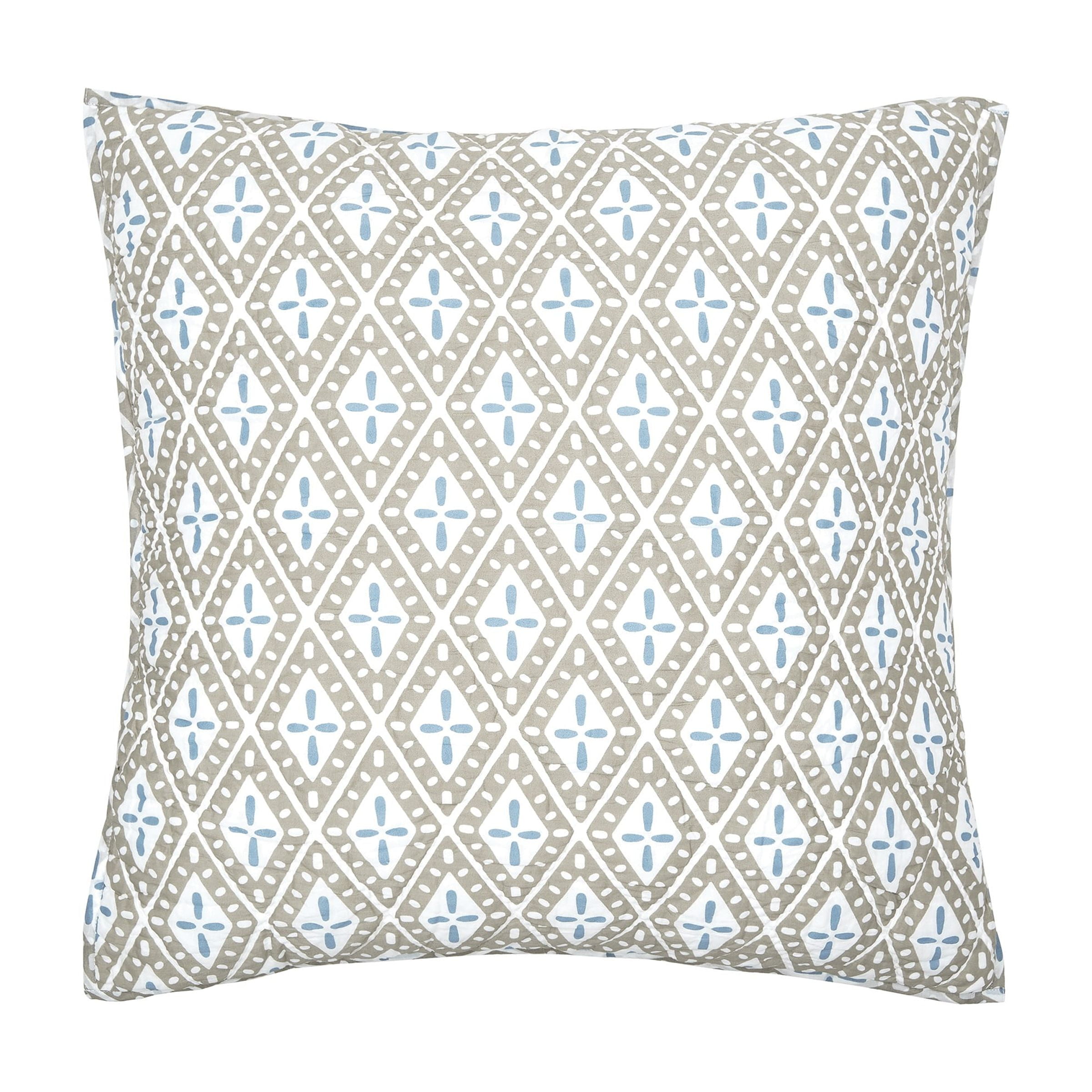 Handcrafted Cotton Euro Sham with Geometric Design