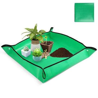 26 x 26" Repotting Mat,Waterproof Potting Tray for Indoor Plant Transplanting & Soil Mess Control,Green