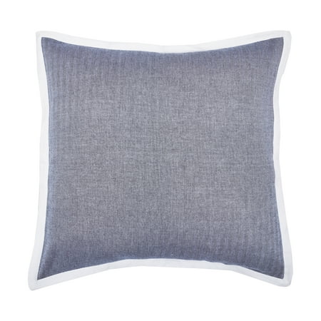 Roscoe Indigo Mini Herringbone Pattern 100% Cotton Euro Sham w/ Flange 26" x 26"
