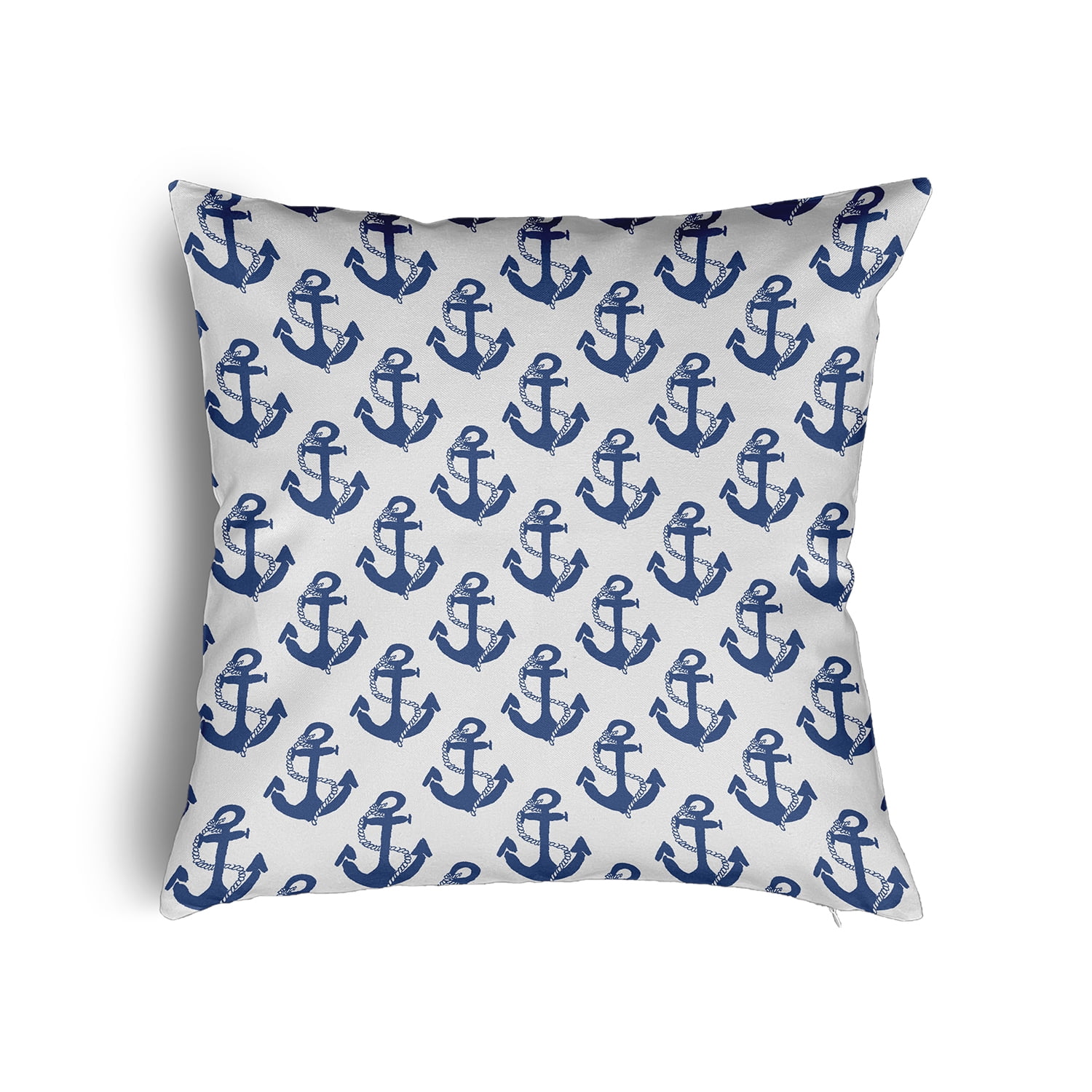 26" x 26" Simply Daisy Anchor Pattern Poly Pillow with Zipper, Nautical Navy Qty 1