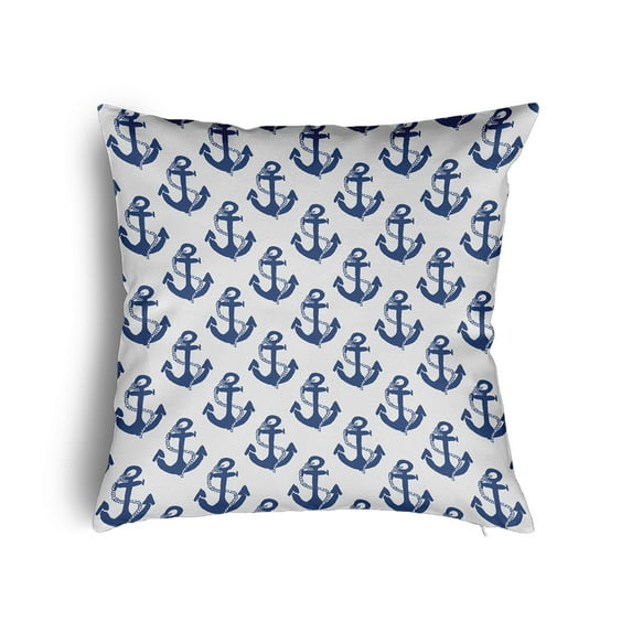 26" x 26" Simply Daisy Anchor Pattern Poly Pillow with Zipper, Nautical Navy Qty 1