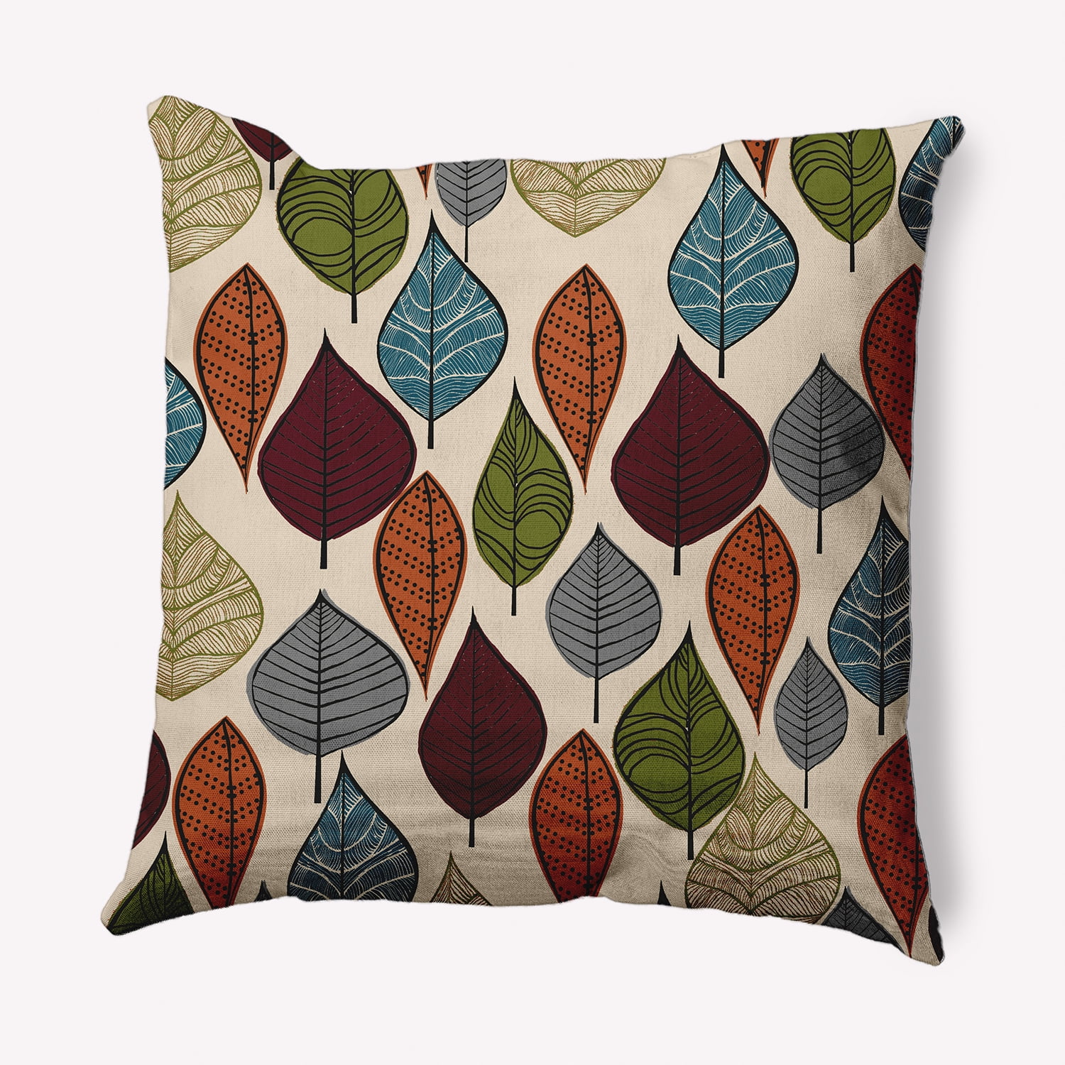26" x 26" Simply Daisy Autumn Leaves Fall Polyester Accent Pillow, Pomegranate Qty 1