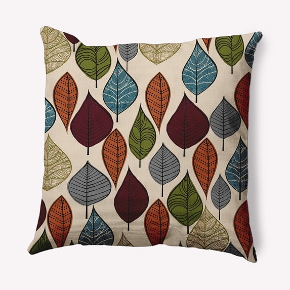 26" x 26" Simply Daisy Autumn Leaves Fall Polyester Accent Pillow, Pomegranate Qty 1